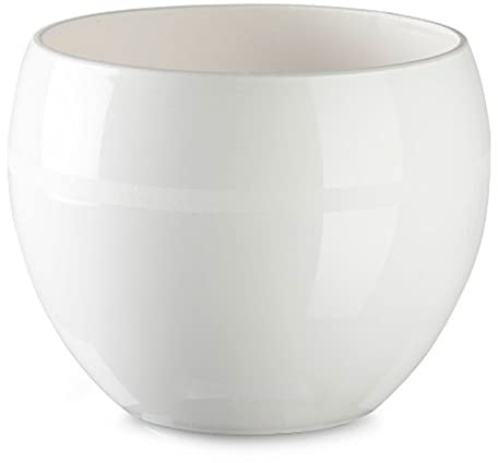 Acan Tradineur - Maceta Redonda - Diseño Coco (Ø 17 cm) - Fabricado en plástico - Ideal para jardín Exterior, terraza o balcón - Color Blanco Roto