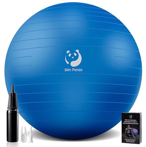 Slim Panda Gymnastikball, 55-85CM Explosionsgeschützt Pezziball Sitzball mit Pumpe, Trainingsball Fitnessball für Senioren Therapie,Schwangerschaft, Fitness, Balance Training