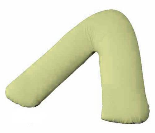 ARLINENS Orthopedic V Pillow With Free Pillowcase - Hollow Fiber V Pillow For Neck, Back, Pregnancy & Nursing Support Pillow-with polycotton pillowcase Standard Size 74 x 34cm (Sage Green)