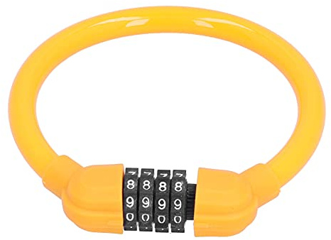 Fahrradschloss-Kabel, Hohe Sicherheit, 4-stellige Nummer, Fahrrad-Kabelschlösser, Kettenschlösser für Radfahren Im Freien, Fahrradschlösser (ORANGE)