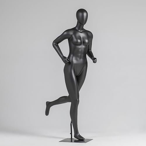 Manichino Manichino da Corsa Nero Completo di Corpo Economico, Espositore per Appendiabiti per Manichino Sportivo con Base In Metallo, Modello di Vestiti per Torso Fittizio Alla Moda ( Color : Running