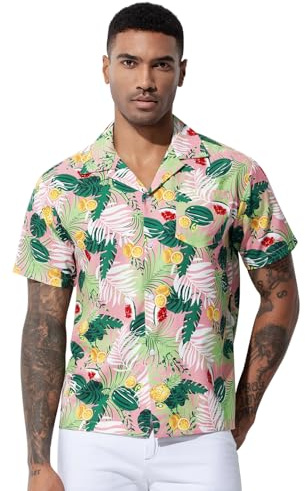 Casey Kevin Chemise Hawaïenne Homme Manches Courtes Chemisette Hommes Funky Hawaienne Chemises Imprimé Plage Shirt