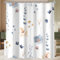 Lerores Duschvorhang 120x200 cm Blau Blume,Beschwerter Saum Antischimmel,Wasserabweisend, Waschbar Polyester Badevorhänge mit 8 Ösen und Duschvorhangringe für Badezimmer,Badewanne