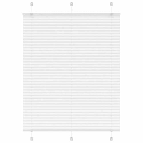 vidaXL Plissee Weiß 110x150 cm Stoffbreite 109,4 cm Polyester, Faltrollo, Klemmfix, Plisseerollo, Jalousie, Rollo, Plisseerollo für Fenster