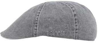 Scippis Chilla Cap – Gorra deslizadora de algodón 100% con aspecto desgastado | Gorra plana ligera y transpirable con banda elástica para el sudor | Unisex y versátil combinable, gris, S-M