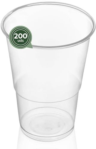 Maxi Products - 200 gobelets en plastique réutilisables - 200 cc - Verres recyclables - Haute résistance - Verres incassables - Célébrations - Gobelets à café - Gobelets rafraîchissants - Incassables