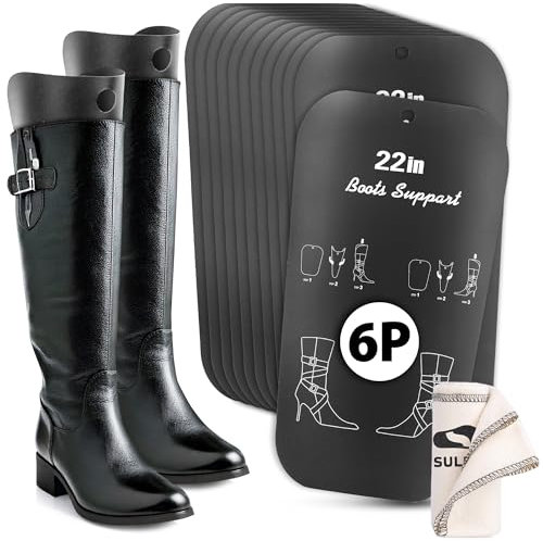 SULPO Forme de bottes - Porte-bottes pour bottes - Embauchoirs pour bottes - Pour homme et femme - Réutilisable, 6 paires, 56 cm (22)