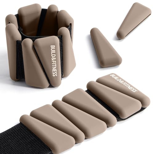 Poids réglables pour poignets et chevilles pour hommes et femmes, lot de 2, 0,5 kg chacun, parfaits pour le jogging, la marche, le Pilates, l'aérobic, la musculation (Moka, 1 kg (2 * 0,5 kg))