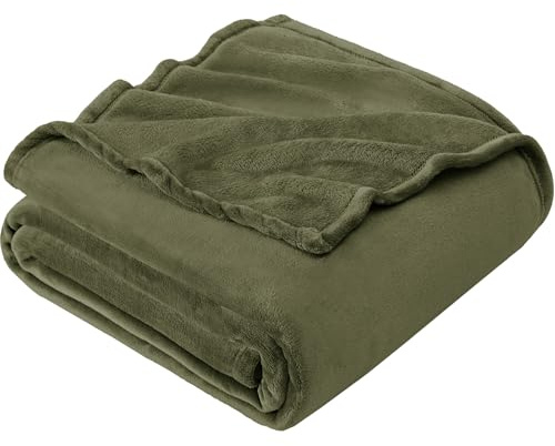 EHEYCIGA Extra Large Fleece Throw Blanket for Sofa 270x230cm, Moss Green | Soft Fluffy Blanket for Bed, Warm Large Throws for Adults, Fit All Season