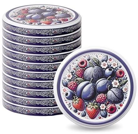 Pullmer Deckel für gläser 82 mm, Schraubdeckel, Twist-Off-Deckel (Sommerobst, 20 Stück)