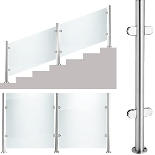 Postes de acero inoxidable para barandilla de escalera, perfectos para balaustradas y paneles de vidrio en centros comerciales y tejados, diseño duradero y elegante para mayor seguridad y estilo