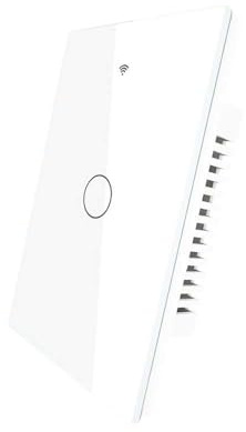 Interruttore Touch da Parete Matter WiFi 2.4G, Per Scatola 503, 1 Tasto, Rettangolare 120X72X38mm, APP TUYA Smart Life, Vetro Temperato Bianco