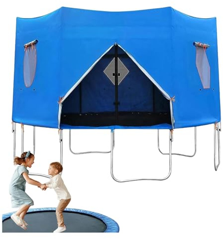 Tenda Telo Protettivo Copertura per Trampolino Elastico (183/244/306/366/427cm) Tenda di Protezione dalle Intemperie per Tappeti Elastici | Resistente ai Raggi UV, Parasole (Blu,6FT-6 1.83m)
