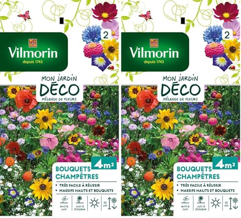 Vilmorin 5859542 Pack de Graines Fleur pour Bouquets Champêtres (Lot de 2)