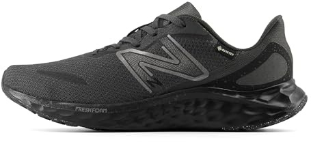 New Balance Men's Fresh Foam Arishi V4 Running Shoe, Black/Silver Metallic/Gum 2, 9.5 X-Wide