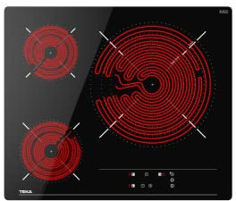 TEKA Placa Vitrocerámica 60 cm, 3 Zonas de Cocinado, Touch Control Frontal, Desconexión Automática, Bloqueo de Seguridad Infantil, Indicador de Calor Residual, Modelo TBC 63632 TTC