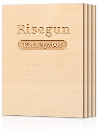 4 Pezzi di Pannello in Compensato A4, Pannelli di Legno Sottili 297 mm x 215 mm x 3 mm (+/- 0,2 mm) Pannelli di Compensato di Legno per Artigianato fai da te