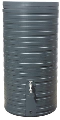 GARANTIA Nordic Récupérateur d’Eau de Pluie 300L Graphite avec Couvercle – Réservoir Robuste et élégant – Cuve Durable pour Jardin, terrasse et Usage Domestique