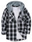 GEEK LIGHTING Men's Plaid Shirt Checked Shirts Mens Flannel Shirt Button Down Long Sleeve with Drawstring Casual Double Chest Pockets Classic Shirt Jacket 2XL Black White
