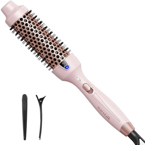 Wavytalk Thermal Brush Spazzola Termica, Spazzola Arricciante Ionica da 38mm Riscaldata per Creare Ricci Naturali, Spazzola Rotonda per Capelli Calda per un Aspetto più Soffice, Dual Voltage.