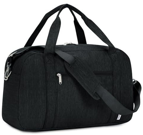 Narwey Handgepäcktasche 56x45x25, Handgepäck-Reisetasche fürs Flugzeug mit Nassfach, Reisetasche für Damen und Herren 38L (Schwarz)