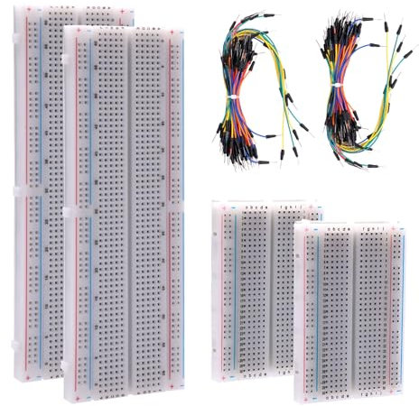 AYWHP Mini Breadboard Kit 2 x 830 Points + 2 x 400 Points Breadboard & 126 Flexible Jumper Wires, Breadboard Electronics Complete Set Compatible with Arduino Raspberry Pi, Solderless Set