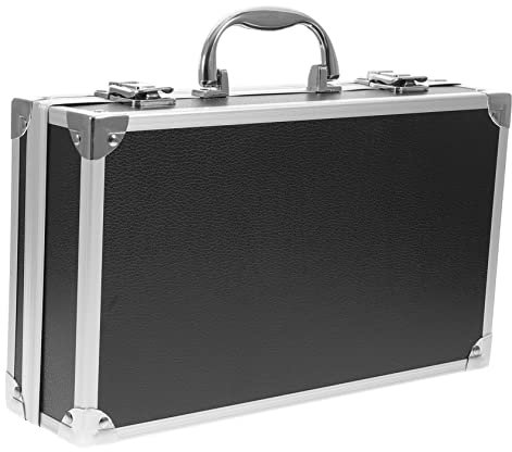 Sewroro Multi Purpose Aluminum Alloy Toolbox Portable Cosmetic Carrying Case with Sponge Lining for Storage of Instruments Accessories and Appliances Easy to Transport with Handle