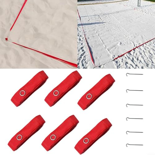 Advokingtap Playa Voleibol Límite Líneas Corte Marcado Kit 8X16m Nylon Línea Cinta Con Estacas De Tierra Para Entrenamiento Deportivo Al Aire Libre