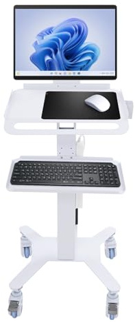 Escritorio móvil ajustable con ruedas de 48 pulgadas, estación de trabajo portátil para computadora, carrito de altura ajustable, escritorio de oficina en casa con soporte para portátiles y tabletas