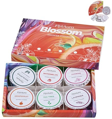 Birthday & Valentine's Gifts for Her - Aromatherapy Shower Steamers Gift Set, 6 Pack with Essential Oils, Relaxing Bath Bombs for Women, Mum, Teen Girls, Stress Relief Self Care