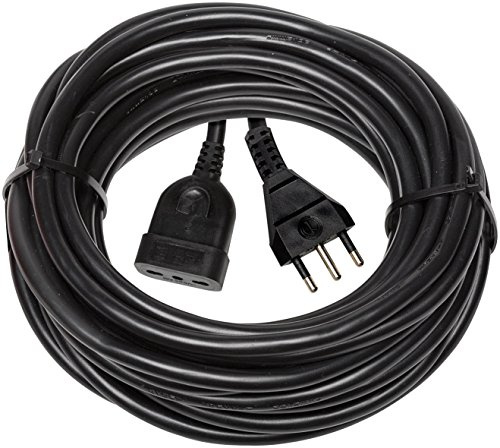 Prolunga Elettrica 3 Metri Brennenstuhl | Prolunga in Plastica Robusta e di Ottima Fattura | Cavo H05VV-F 3G1,5 | Spina IT 16A, Presa Bipasso IT 10/16 A 2P+T | Colore Nero
