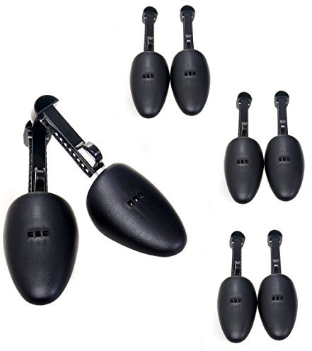 TUKA [4 paires] Embauchoirs ajustable Unisex, réglable Chaussures civière en Plastique, chaussure brancard universel chaussure shaper, Taille S pour EU 34-41, noir, TKB6003 black-F-4x