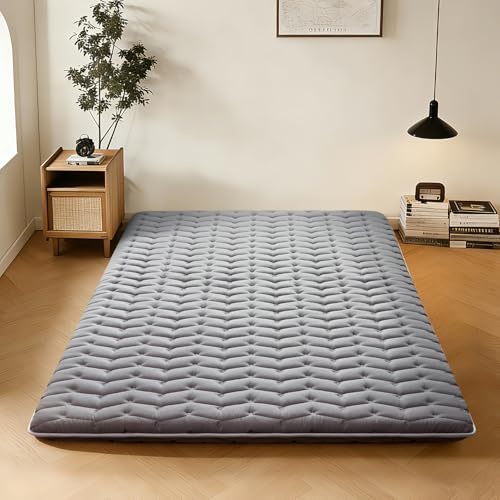 Premium Foam Japanese Futon Floor Mattress Queen Size 60x 80,100% High Density Foam Comfortable Floor Mattress,3.2 Thicken Foldable Sleeping Pad,Dormitory Tatami Mat,for Adult and Kids (Gray)