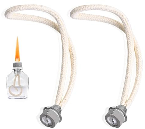2 Piezas Mechas de Lamparas Cataliticas, Mechas de Lámpara de Aceite de Aromaterapia, Mechas de Quemador Catalítico con Control de Aire, Reemplazo Universal para Difusor de Fragancias (Plateadas)