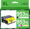 HALLOLUX 953XL 953 XL Druckerpatronen Ersatz für HP 953 XL für HP Officejet Pro 8720 8730 7740 7730 7720 8718 8725 8715 8728 8218 8719 8740 8210 8216 8710 (Schwarz, Cyan, Magenta, Gelb, 4 Pack)