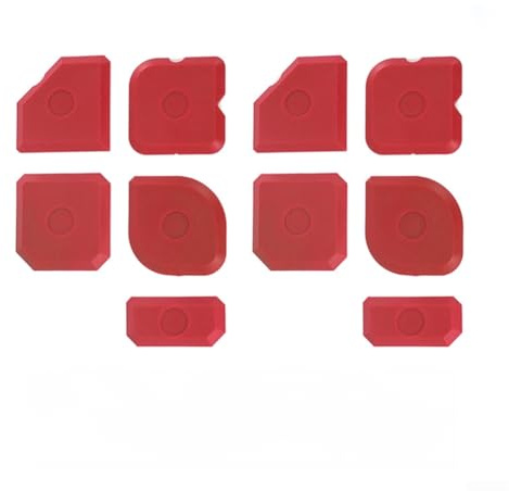 HanOaki Set di 10 strumenti per sigillatura in silicone con forme multiple per la finitura e la rimozione del sigillante in cucina e bagno (rosso)