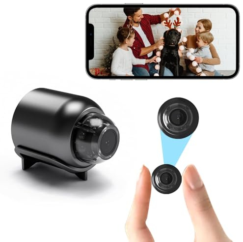 Mini caméra espion sans fil cachée, caméra WiFi HD 1080p, caméra de surveillance pour la sécurité à domicile avec détection de mouvement, vision nocturne, contrôle par application, caméra cachée pour