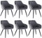 WOLTU Esszimmerstühle 6er Set Esszimmerstuhl Küchenstuhl Polsterstuhl Design Stuhl mit Armlehnen, mit Sitzfläche aus Samt, Gestell aus Metall, modern, Dunkelgrau, BH93dgr-6