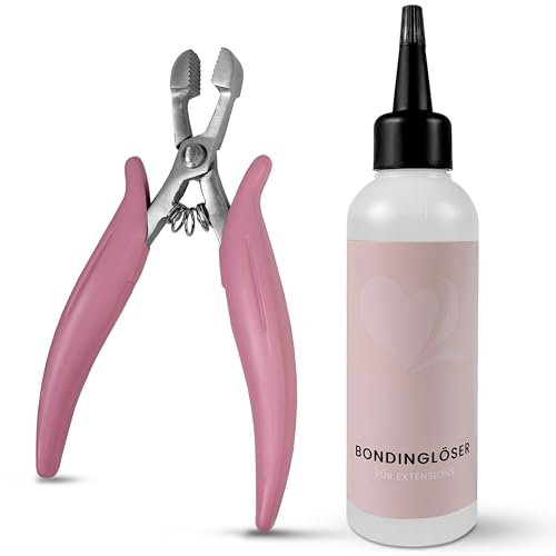 hair2heart Hair Extension Remover Kit with Pliers and Bonding Solvent - Easy Removal of Keratin Bonding and Tape Extensions - Alcohol-Based Formula for Gentle, Effective Results