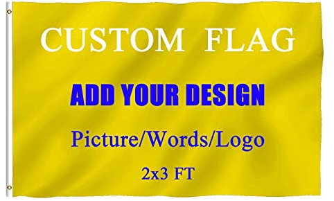 Bandera nacional personalizada para exterior Banner exterior personalizado Bandera de camping Letrero de patio con ojales de latón (Tu diseño, 60x90 cm)