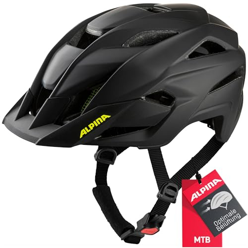 ALPINA KAMLOOP - Individuell Anpassbarer, Leichter & Sicherer Fullface Fahrradhelm mit Kinnbügel, für Erwachsene, Black-neon Yellow matt, S (51-55 cm)