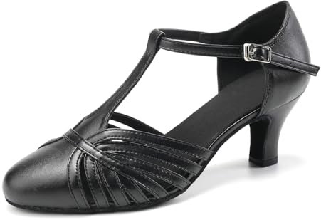 RUYBOZRY Latein Tanzschuhe Damen Glitzernde Geschlossene Zehenschuhe Lateinische Tanzschuhe Salsa,YCL259-6,Schwarz,EU 39