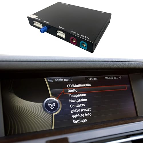 Road Top Inalámbrico Carplay Android Auto para BMW 1 3 5 6 7 Series X1 X3 X5 X6 2008-2012 año con Sistema CIC, Apoyo para Apple Carplay Mirrorlink, navegación, cámara