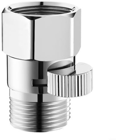 Vanne d'arrêt pour pommeau de douche G1/2 en laiton - Adaptateur de tuyau - Robinet inverseur - Valve d'arrêt de compression pour pommeau de douche