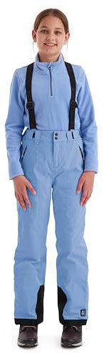 Killtec Pantaloni da Sci da Ragazza con Pettorina Rimovibile e Protezione dei Bordi, 242, Blu Jeans, 176, 43402-000