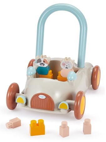 Ecoiffier- BB Abrick Baby Walker, Primi Passi con Cubi Colorati, Carrellino Spingi e Gioca per Bambini da 12 Mesi, 7900007950