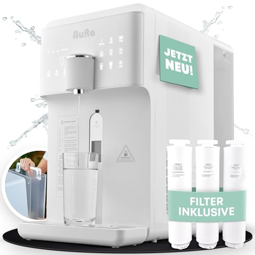 Aora Impianto ad Osmosi Inversa per Acqua Potabile [6L] - Filtro per Acqua Pura, Dispenser per Acqua Calda & Dispenser per Acqua Idrogeno, Impianto ad Osmosi Inversa con Serbatoio | Dispenser per