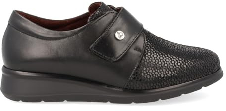 PITILLOS - Blucher,mocasín,Zapato con Tira adesiva,Casual,de Piel y Tela,Plantilla Extraible,Deportivo para: Mujer Color: Negro Talla:37