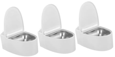 NOLITOY Cenicero Creativo de Pared con Tapa Abatible Juego de 3 Piezas Forma de Inodoro Instalación sin Clavos para Baño Dormitorio y Oficina Diseño Práctico para