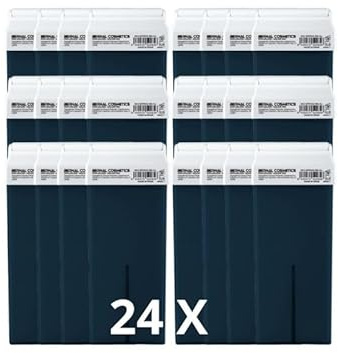 Pack 24 Cartuchos Cera Roll-On Azuleno 100ml – Cera Depilatoria Profesional – Compatible con Calentador Roll-On Estándar – Ideal para Piel Sensible